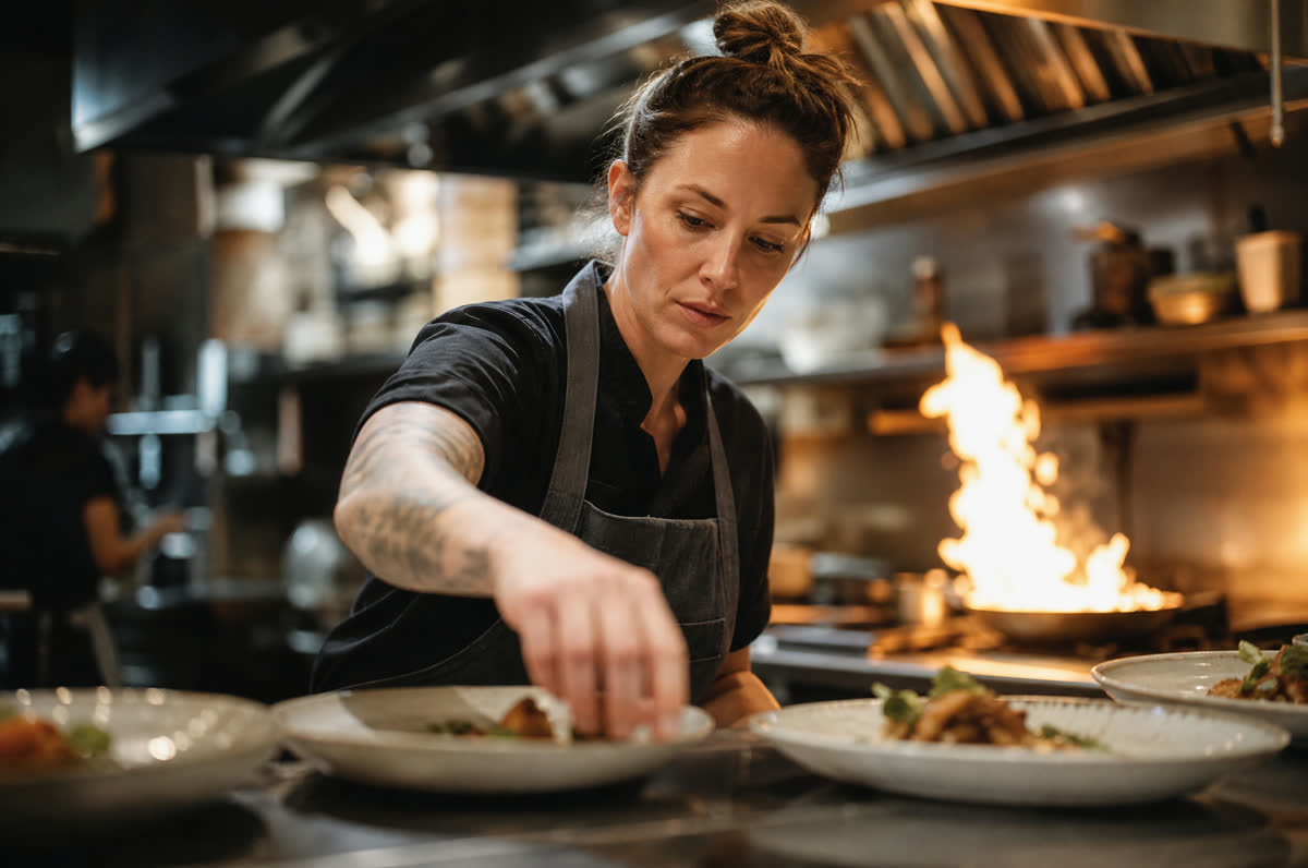 Chef-owner at the pass